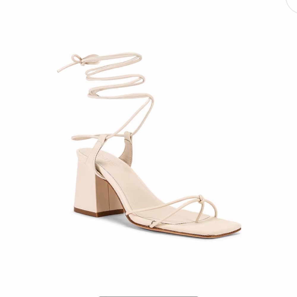 REVOLVE Cream Wrap-Around Heels